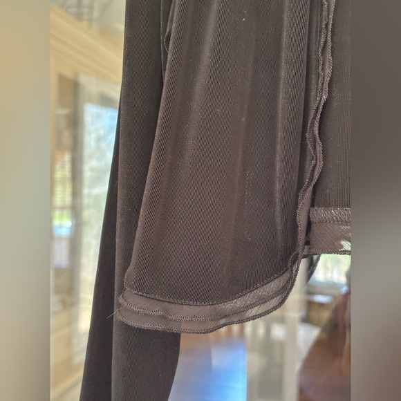 Chico's Black Ribbed Open-Front Cardigan - Picture 4 of 4